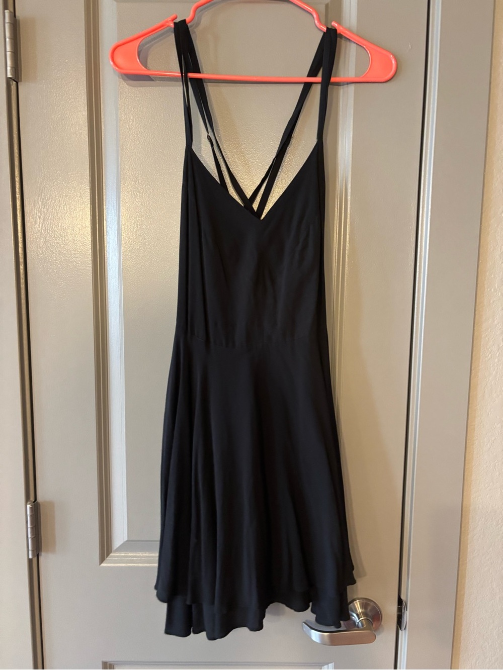 Kimchi Blu Black Strap Spaghetti-Strap A-Line Dress